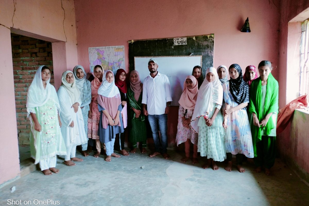 Mr. Ataullah, sir along with his girls students, celebrates Independence Day on 15 August. 2023